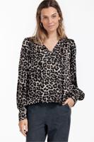 Studio Anneloes Emmarie Animal Top 12434 T-shirt Lange Mouw 9190 Light Grey/black