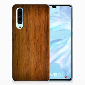 Huawei P30 Bumper Hoesje Donker Hout