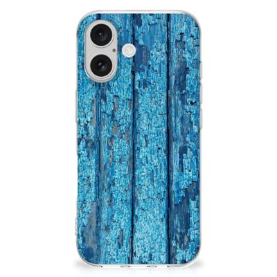 iPhone 16 | Bumper Hoesje | Wood Blue iPhone 16 | Bumper Hoesje | Wood Blue