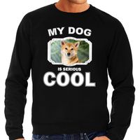 Honden liefhebber trui / sweater Shiba inu my dog is serious cool zwart voor heren 2XL  - - thumbnail