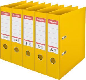 Esselte ordner Power N°1, rug van 7,5 cm, geel, pak van 5 stuks