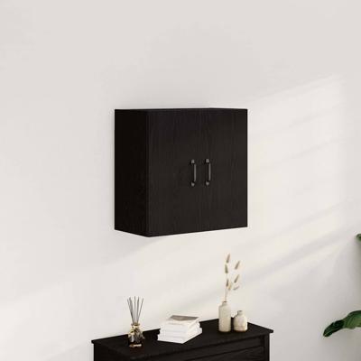 Wandkast 60x31x60 cm bewerkt hout zwart eikenkleurig