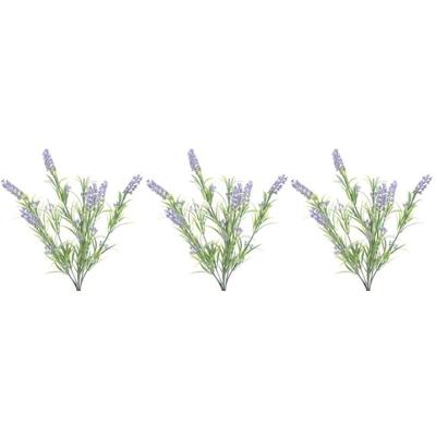 Lavendel kunstplant bundeltje - 3x - bosje - paars - 44 cm