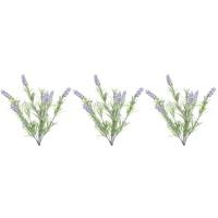 Lavendel kunstplant bundeltje - 3x - bosje - paars - 44 cm