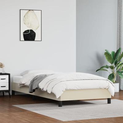 Bedframe kunstleer crmekleurig 90x190 cm