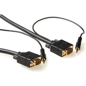 ACT AK4993 video kabel adapter 7 m VGA (D-Sub) + 3.5mm Zwart