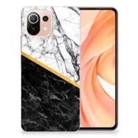 Xiaomi Mi 11 Lite | 11 Lite 5G NE | TPU | Siliconen hoesje | Marmer Wit Zwart - Origineel Cadeau Man