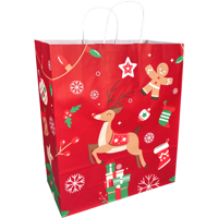 Tas | Hert | Papier | gedraaid papieren koord | 32x 12x41cm | draagtas | rood | 200 stuks