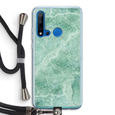 Groen marmer: Huawei P20 Lite (2019) Transparant Hoesje met koord