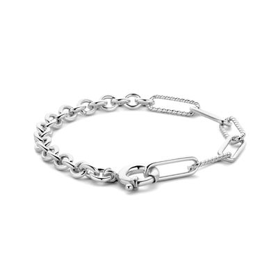 Armband Paperclip-Jasseron zilver 6,0 mm 19 cm