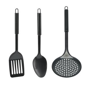 kook/keuken gerei - set van 3x stuks - zwart - RVS - keuken/kook accessoires