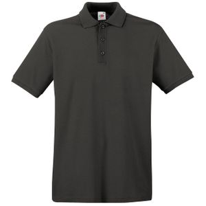 Grote maat donker grijs poloshirt premium van katoen voor heren 3XL