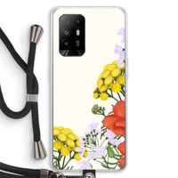 Wilde bloemen: Oppo A94 5G Transparant Hoesje met koord