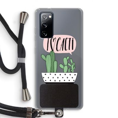 I love cacti: Samsung Galaxy S20 FE / S20 FE 5G Transparant Hoesje met koord