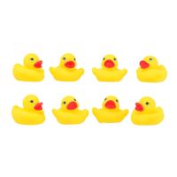 JohnToy Badeendjes - 8x stuks - geel - rubber - 6 cm - badspeelgoed
