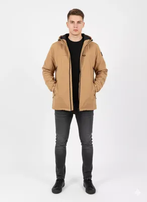 Ombre - Heren Tussenjas - Steekzakken - Rits - Camel