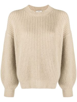 Peserico pull en maille torsadée à encolure ras du cou - Marron