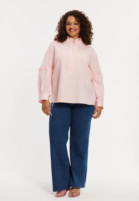 Yoek Jeans wide leg 5-pocket met strass | Indigo | Maat 50