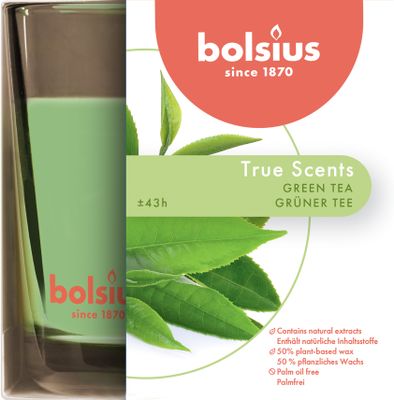 Bolsius true scents geurglas 95/95 green tea