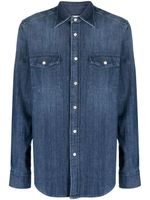 Boglioli denim button-down shirt - Bleu - thumbnail