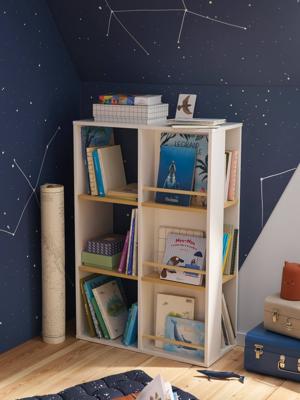 Bibliotheekmeubel en speelgoedopslag wit