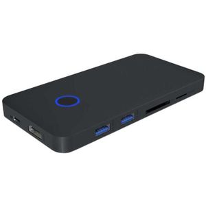 ICY BOX IB-DK2108M-C Bedraad USB 3.2 Gen 1 (3.1 Gen 1) Type-C Antraciet