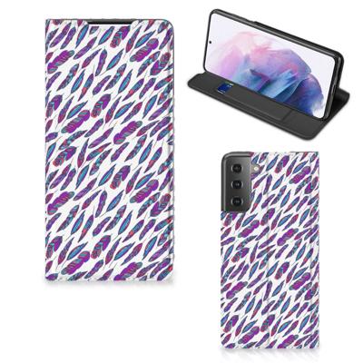 Samsung Galaxy S21 Plus | Hoesje met Magneet | Feathers Color Samsung Galaxy S21 Plus | Hoesje met Magneet | Feathers Color