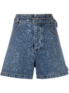 MSGM short en jean à effet taches de peinture - Bleu
