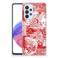 Silicone Back Case Samsung Galaxy A53 5G Angel Skull Rood - thumbnail