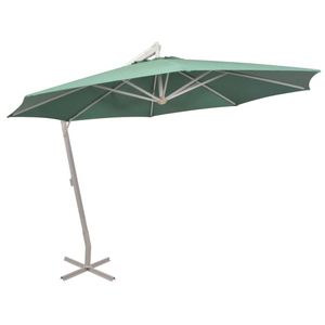 vidaXL Zweefparasol met aluminium paal 350 cm groen