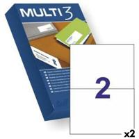 Klevende etiketten MULTI 3 Wit 500 Lakens 210 x 148 mm (2 Stuks) Klevende etiketten MULTI 3 Wit 500 Lakens 210 x 148 mm (2 Stuks)