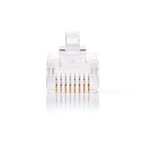 Nedis RJ45-Connector | Male | Stranded UTP CAT5 | Recht | Verguld | 10 Stuks | PVC | Transparant | Doos - CCGB89301TP - thumbnail