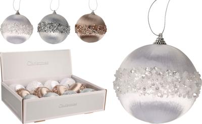 Kerstbal 100 mm kralen 3ass kleuren Nampook - Nampook Kerstbal 100 mm kralen 3ass kleuren Nampook - Nampook