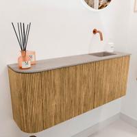 Toiletmeubel Mondiaz Joya Dlux | 101.6 cm | Meubelkleur Oak | Faye wastafel Saba Wasbak Rechts | Zonder kraangat(en)