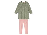 lupilu Meisjes jurk met legging (98/104, Groen/roze) - thumbnail