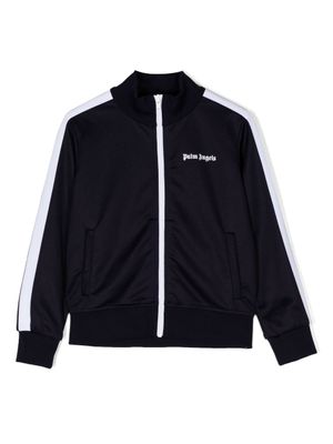 Palm Angels Kids veste zippée à logo imprimé - Bleu