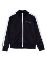 Palm Angels Kids veste zippée à logo imprimé - Bleu