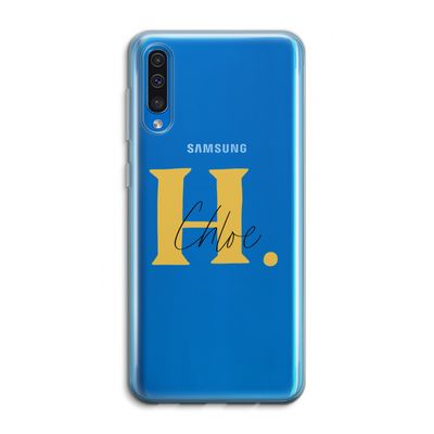 Amber Script: Samsung Galaxy A50 Transparant Hoesje