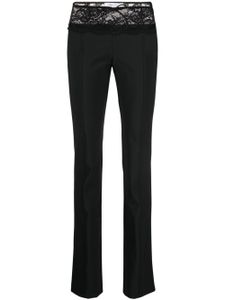 Blumarine pantalon fuselé à détails en dentelle - Noir