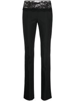 Blumarine pantalon fuselé à détails en dentelle - Noir - thumbnail