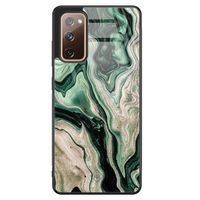 Samsung Galaxy S20 FE glazen hardcase - Green waves
