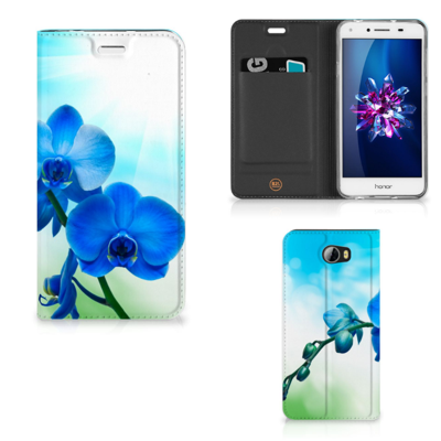 Huawei Y5 2 | Y6 Compact Smart Cover Orchidee Blauw - Cadeau voor je Moeder
