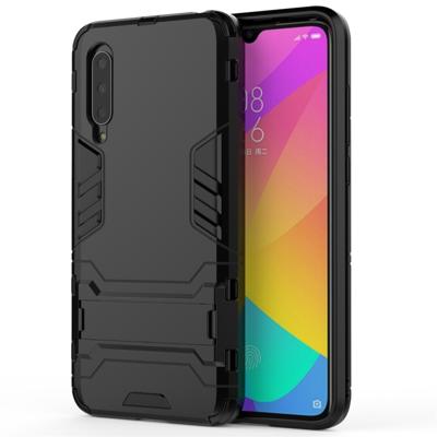 Voor Xiaomi mi CC9 shock proof PC + TPU beschermhoes met onzichtbare houder (zwart)