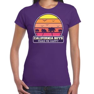 California boys zomer t-shirt / shirt California boys make me happy paars voor dames