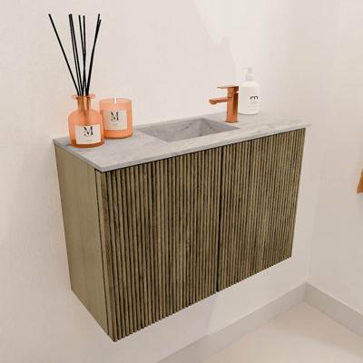 Toiletmeubel Mondiaz Joya Dlux | 60 cm | Meubelkleur Dusk | Faye wastafel Glace Wasbak Midden | 1 kraangat