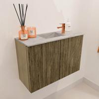 Toiletmeubel Mondiaz Joya Dlux | 60 cm | Meubelkleur Dusk | Faye wastafel Glace Wasbak Midden | 1 kraangat