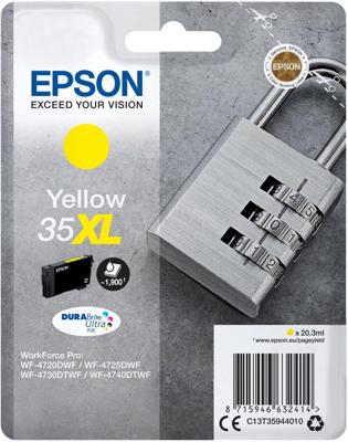 Epson inktcartridge 35XL, 20,3 ml, OEM C13T35944010, geel