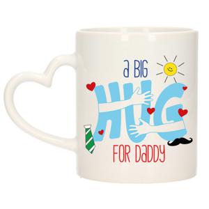 Cadeau koffie/thee mok voor papa - hartje oor - big hug - 300 ml - Vaderdag