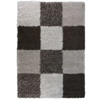 Merinos Hoogpolig Geblokt Vloerkleed 910 Beige - 160x230 cm