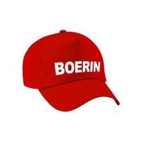 Carnaval verkleed pet / cap boerin rood voor kids   -